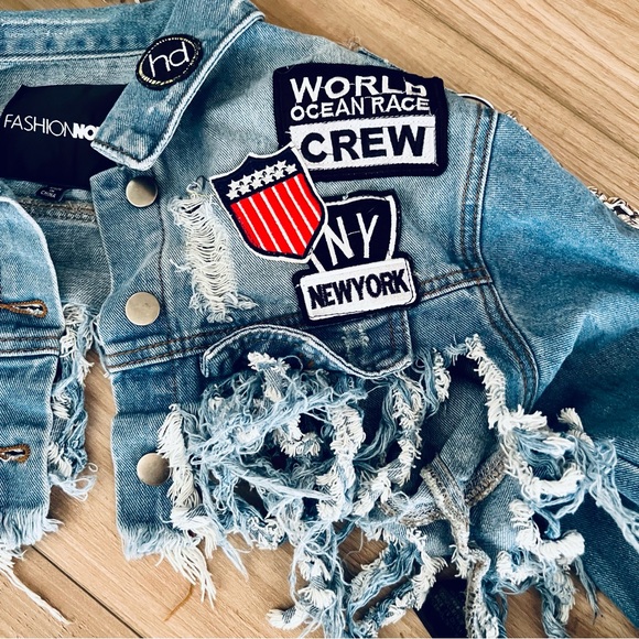 Fashion Nova Patch & Chain Jacket - Picture 13 of 14